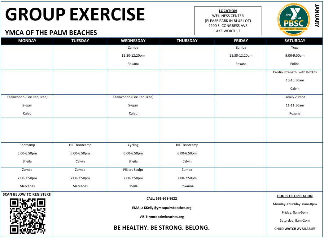 Wellness Center May Group Exercise Classes