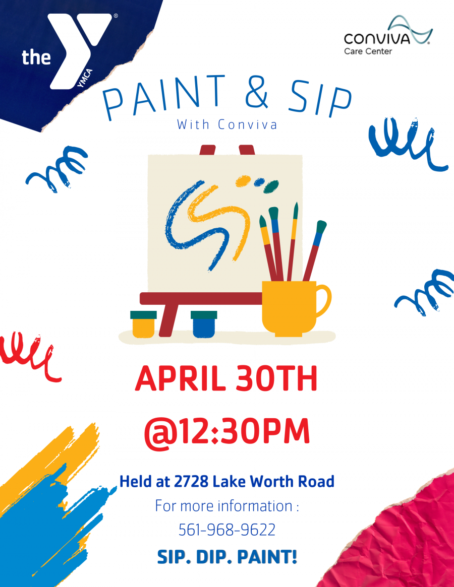 Paint & Sip April 30th at 12:30pm. Held at 2728 Lake Worth Rd