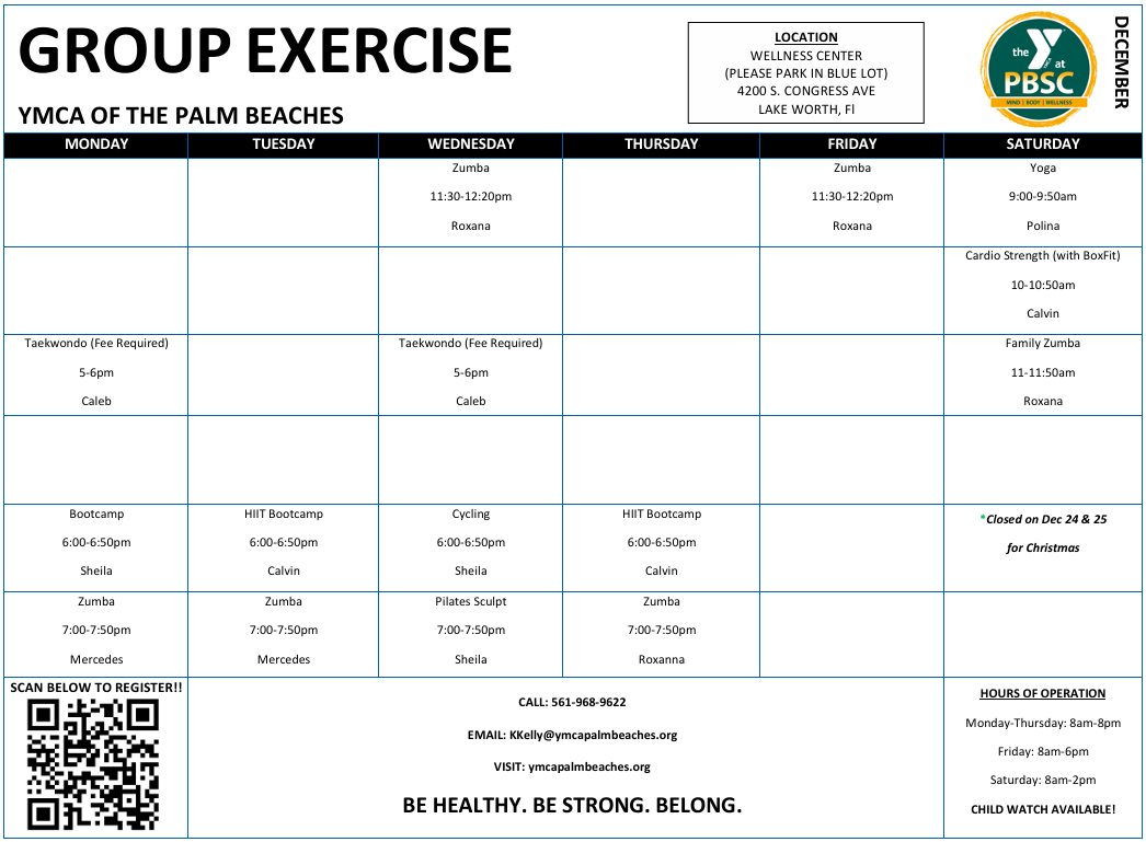 Wellness Center May Group Exercise Classes