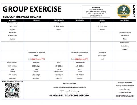 January Group/Class Schedule